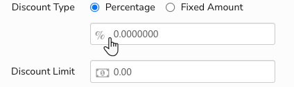Cursor clicking the Percentage option