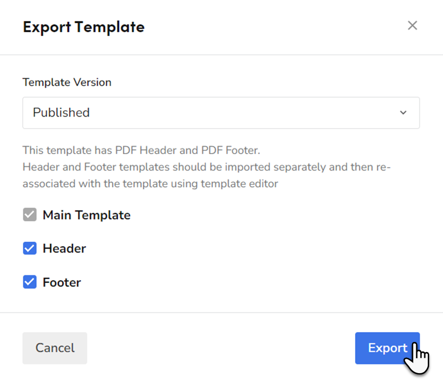 Export a Document Template