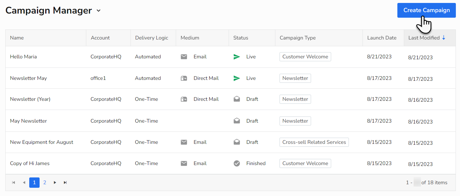 Create a multi-step campaign