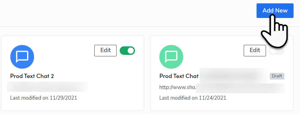 Add a new Chat to Text