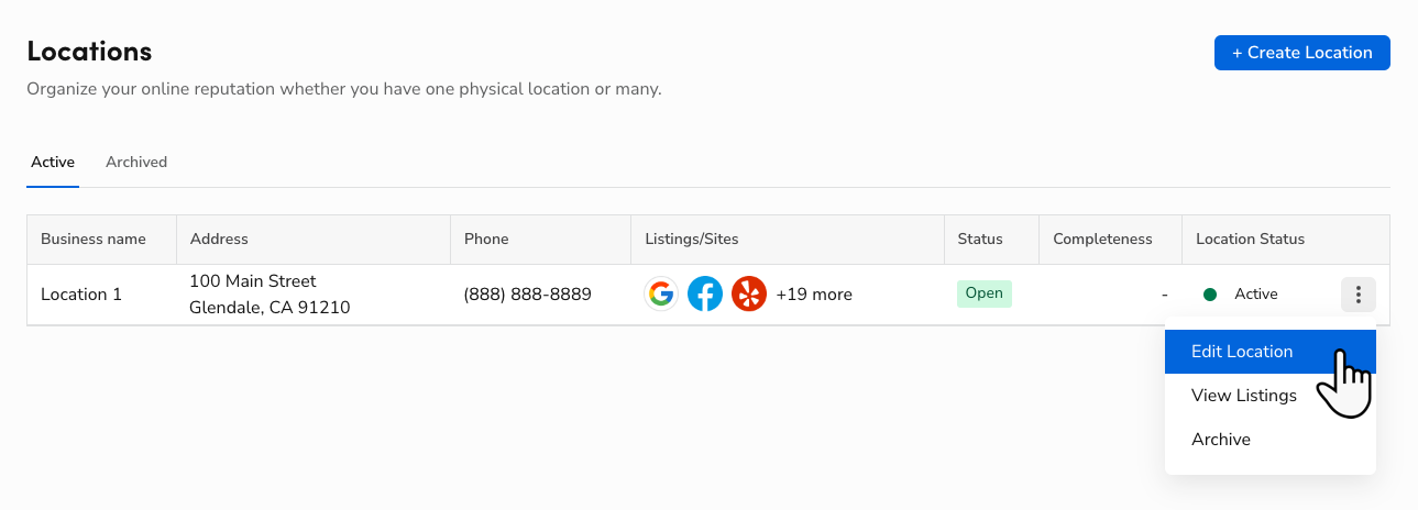 Edit Location Edit Locations in Reputation