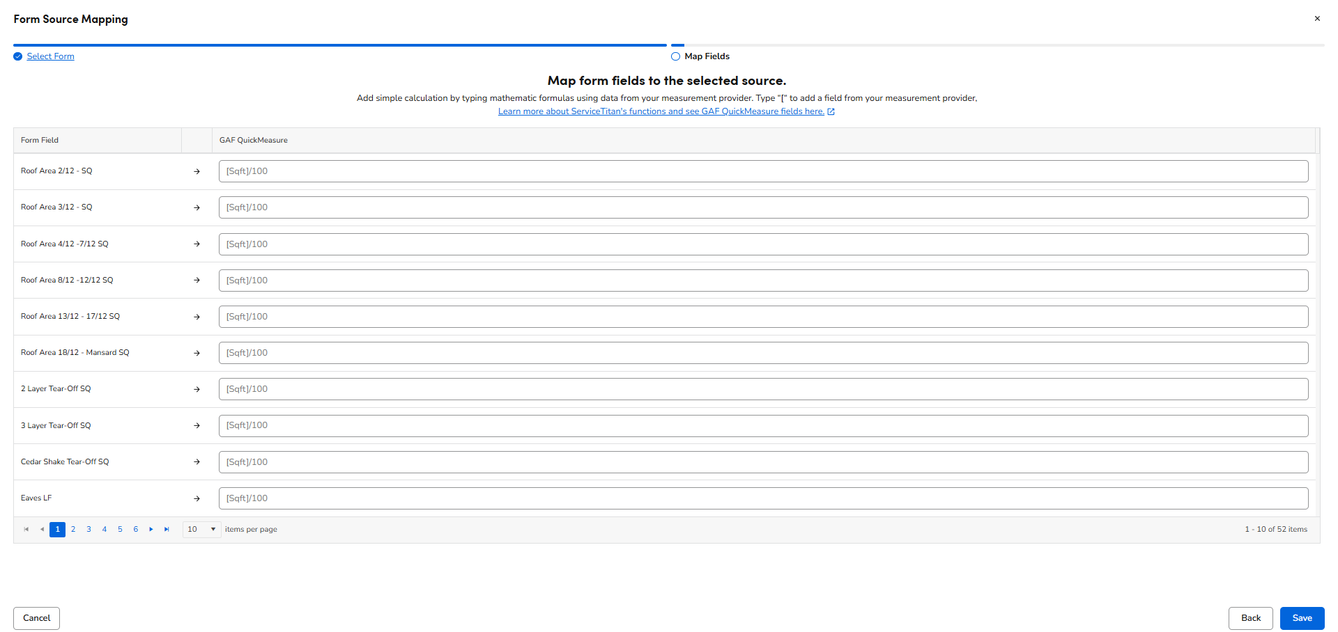 Form fields GAF