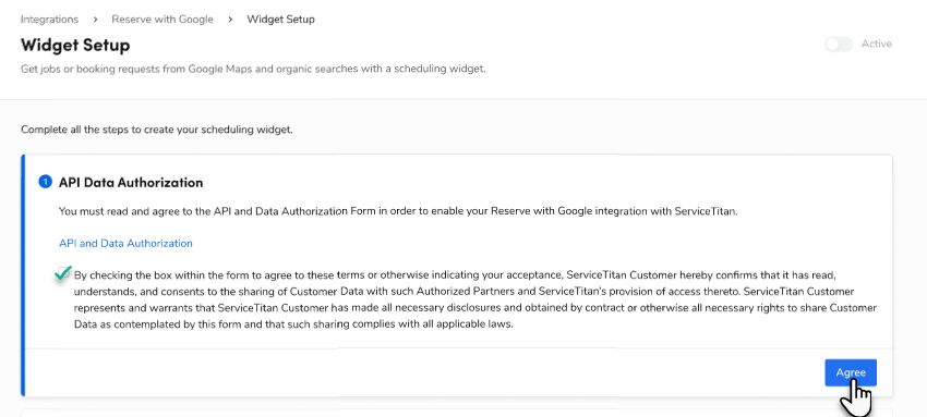 Metadata Authorization Form accept API Data Authorization