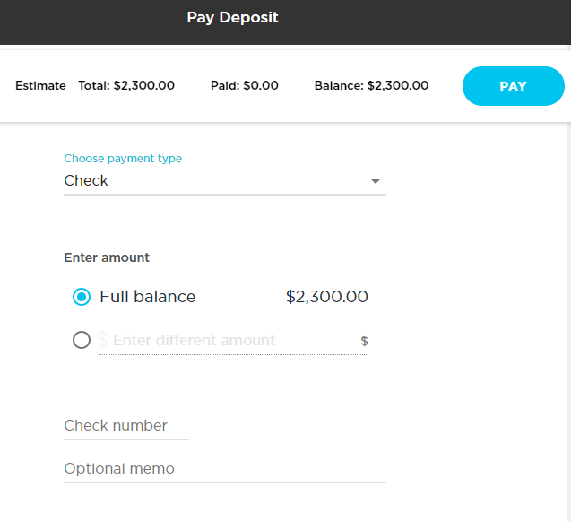 Tapping the Choose payment type dropdown on ServiceTitan mobile