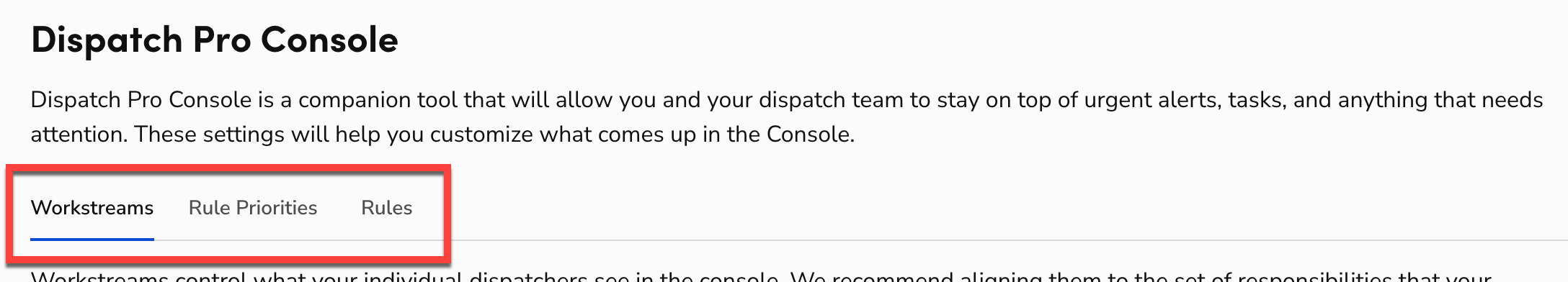 The Dispatch Pro Console Settings screen in ServiceTitan.