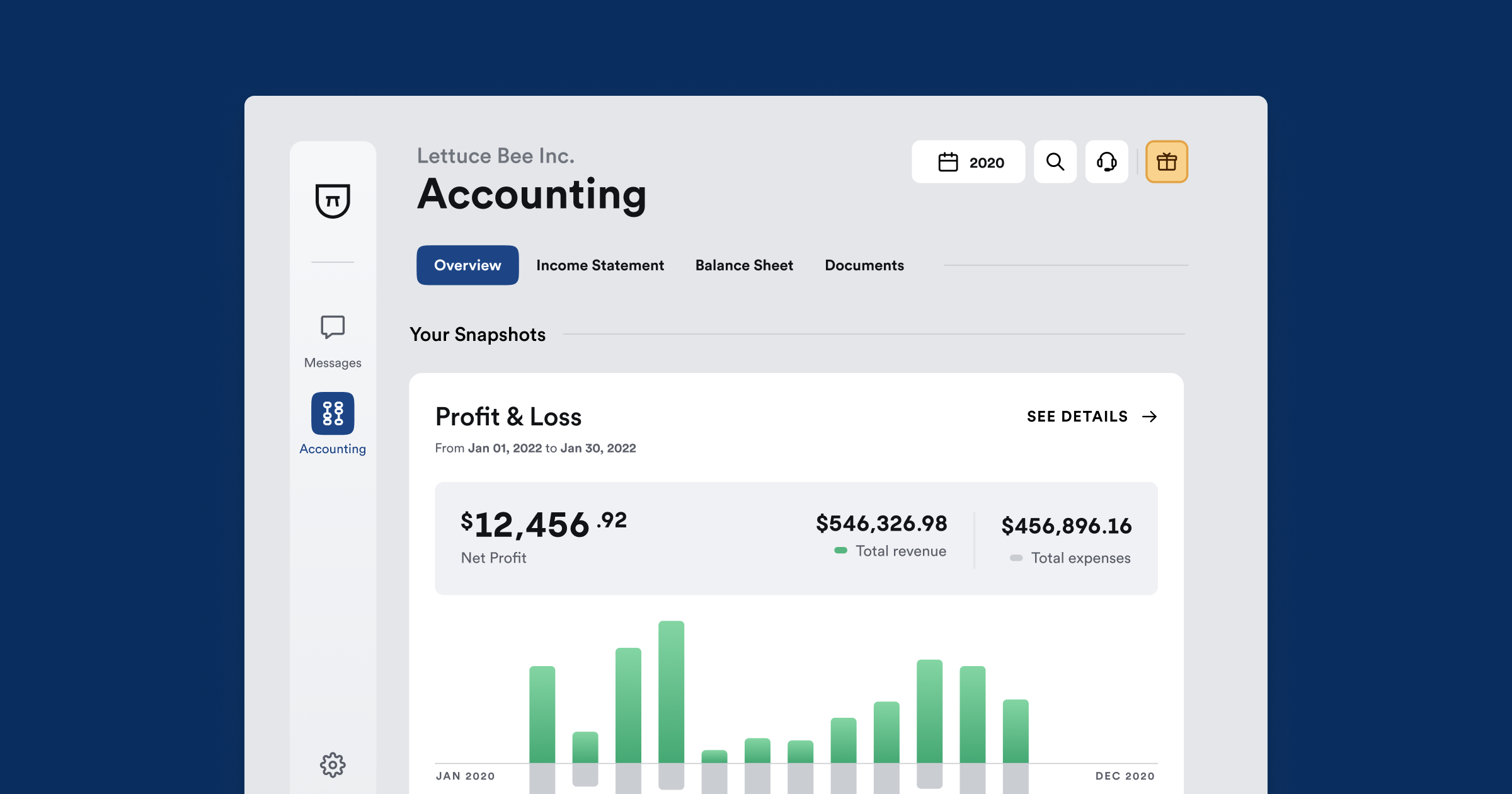 Bench Accounting Screenshot