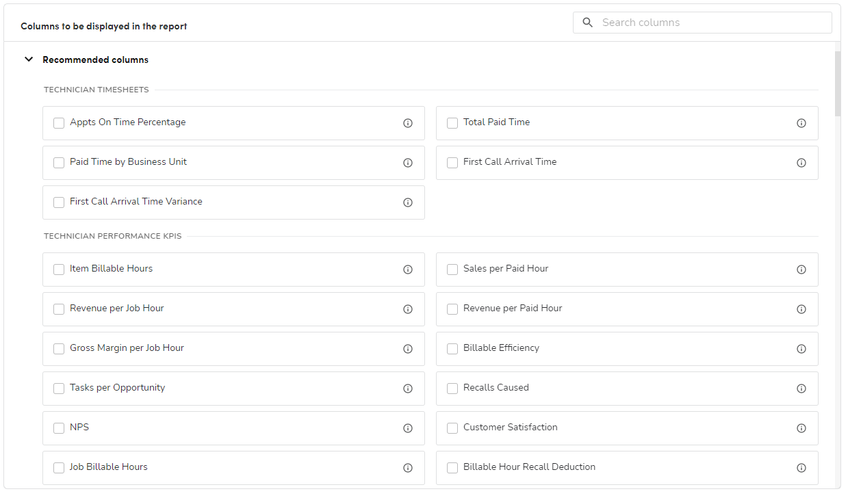 Technician Performance report template