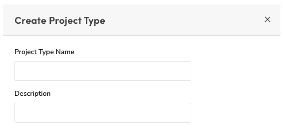 The image shows the create project type screen where you can assign a ...