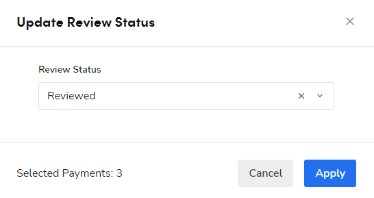 Update review status Payment Module