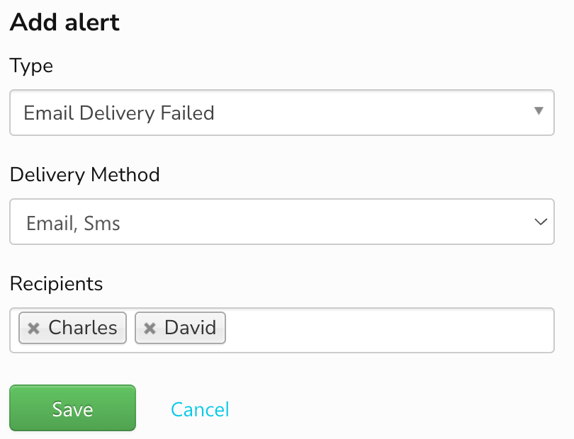 Viewing how to add alerts