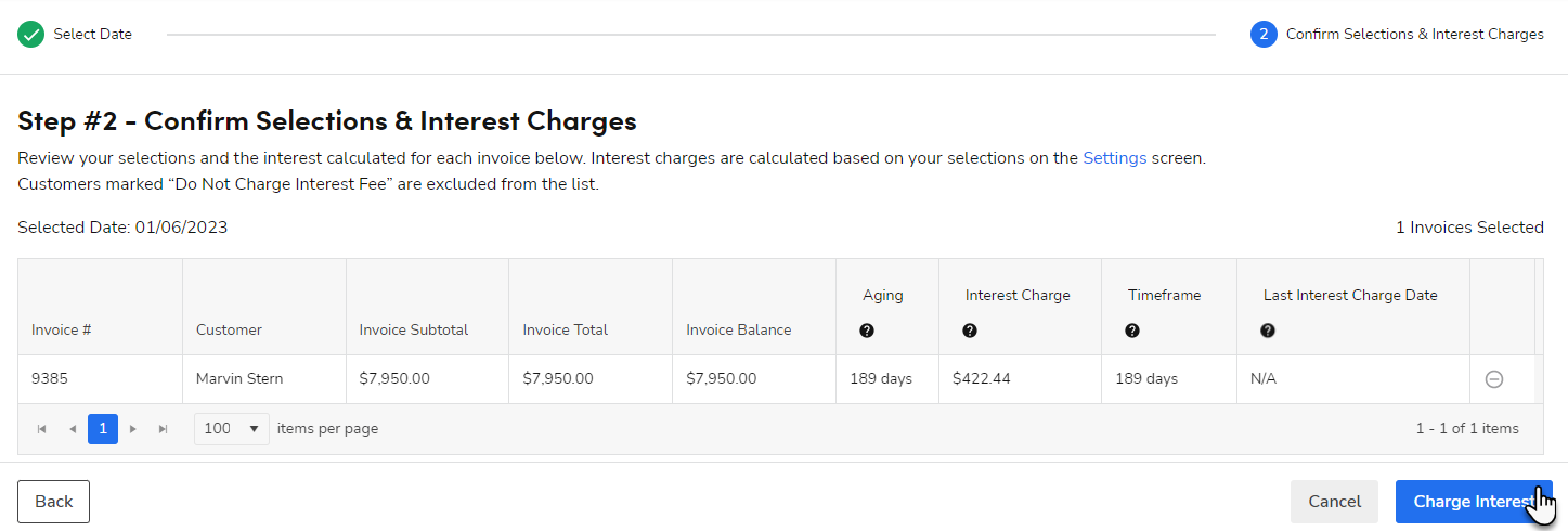 Charge interest