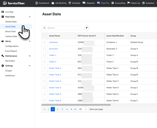 A cursor clicking the Asset Data section.