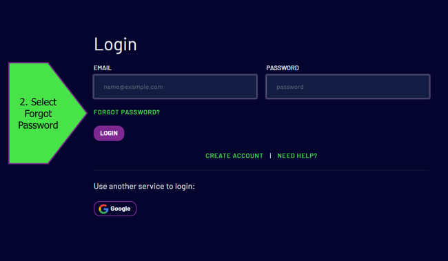 NAFTrack Students LogIn Screen ForgotPassword Directions