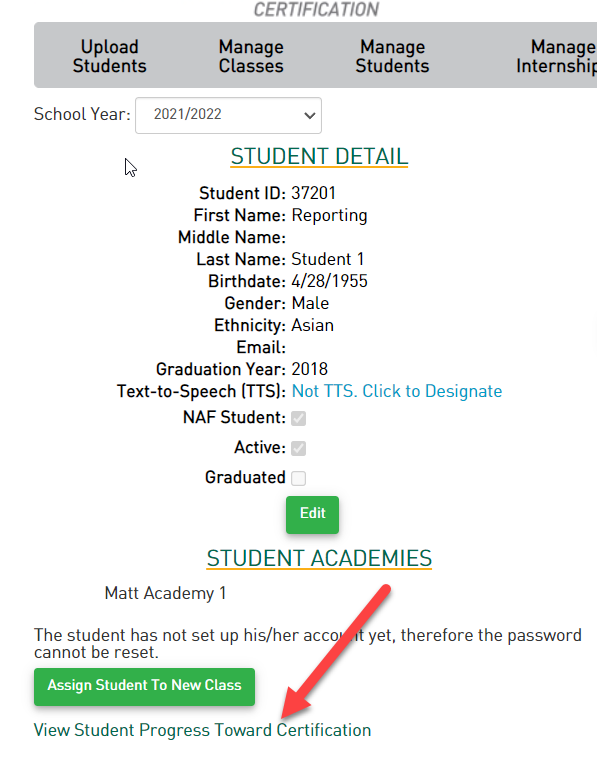 view student progress