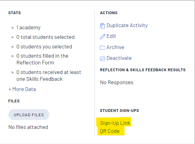 Student SignUp Link QRCode