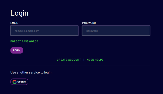 NAFTrack Students LogIn Screen