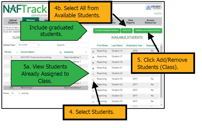 adding students to class 3