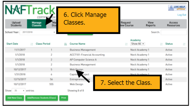 adding students to class 4