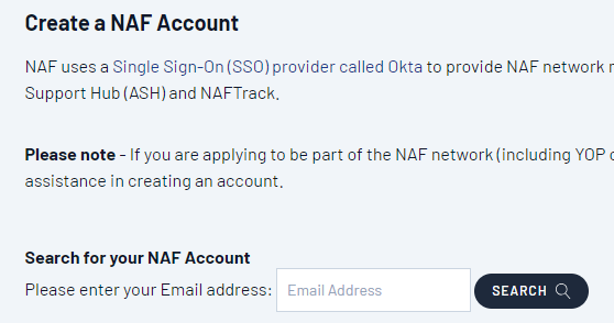 Creating a NAF Account 3