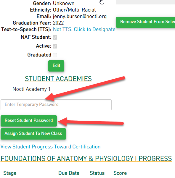 change student password 2