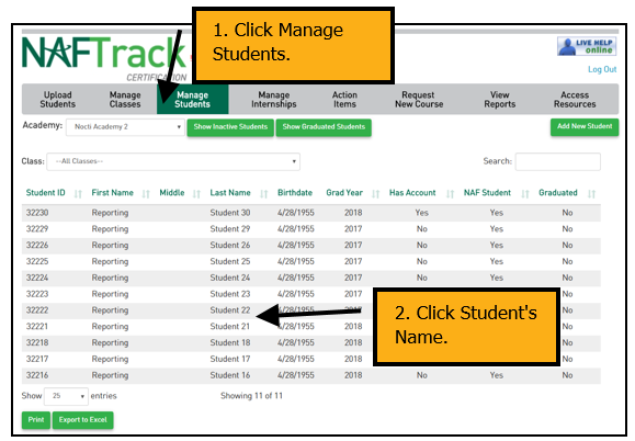 view student progress 1