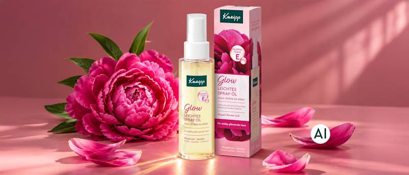 Prova gratuitamente il nuovo olio spray leggero Glow di Kneipp®