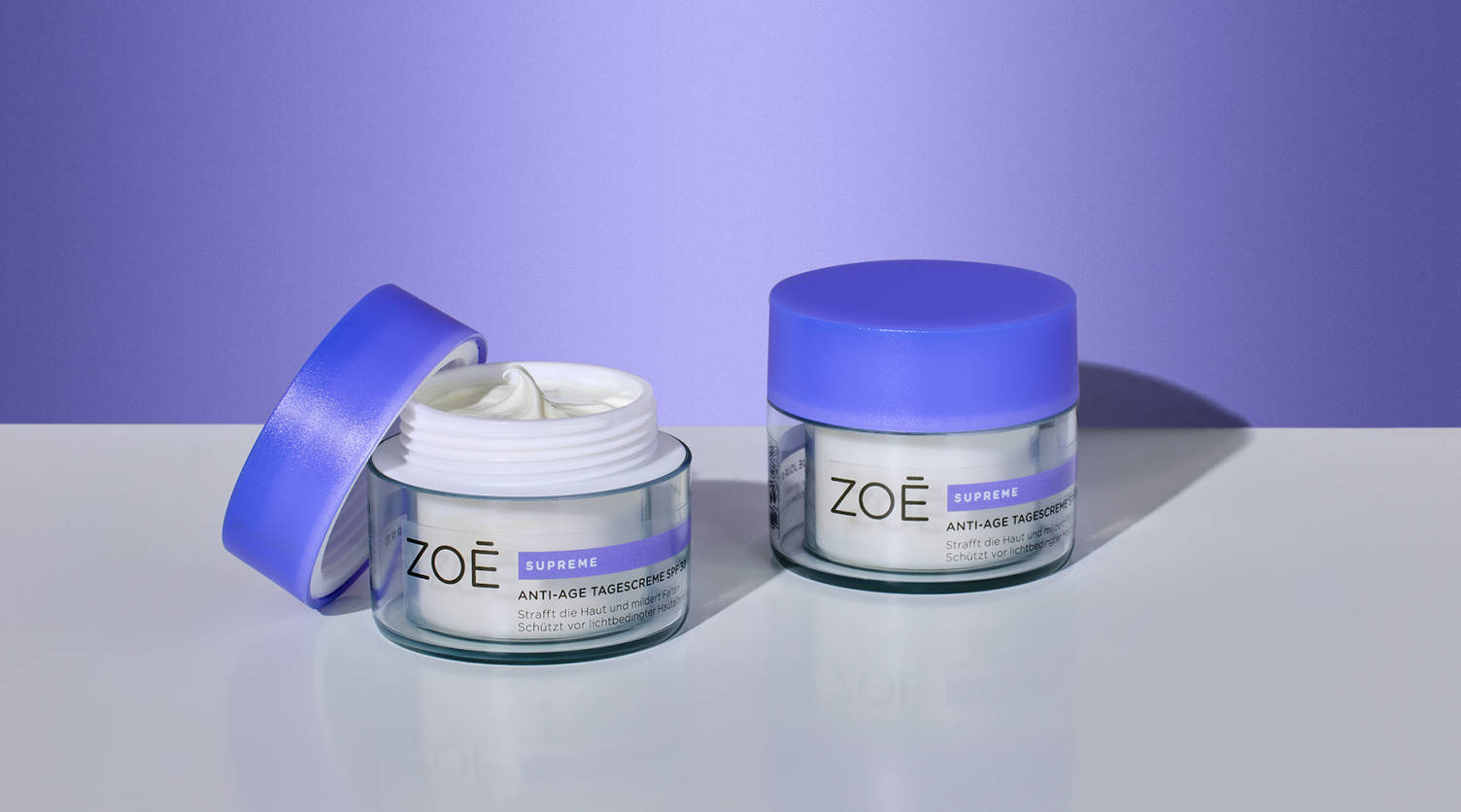 Image de produit de deux crèmes pour le visage de la marque Zoé