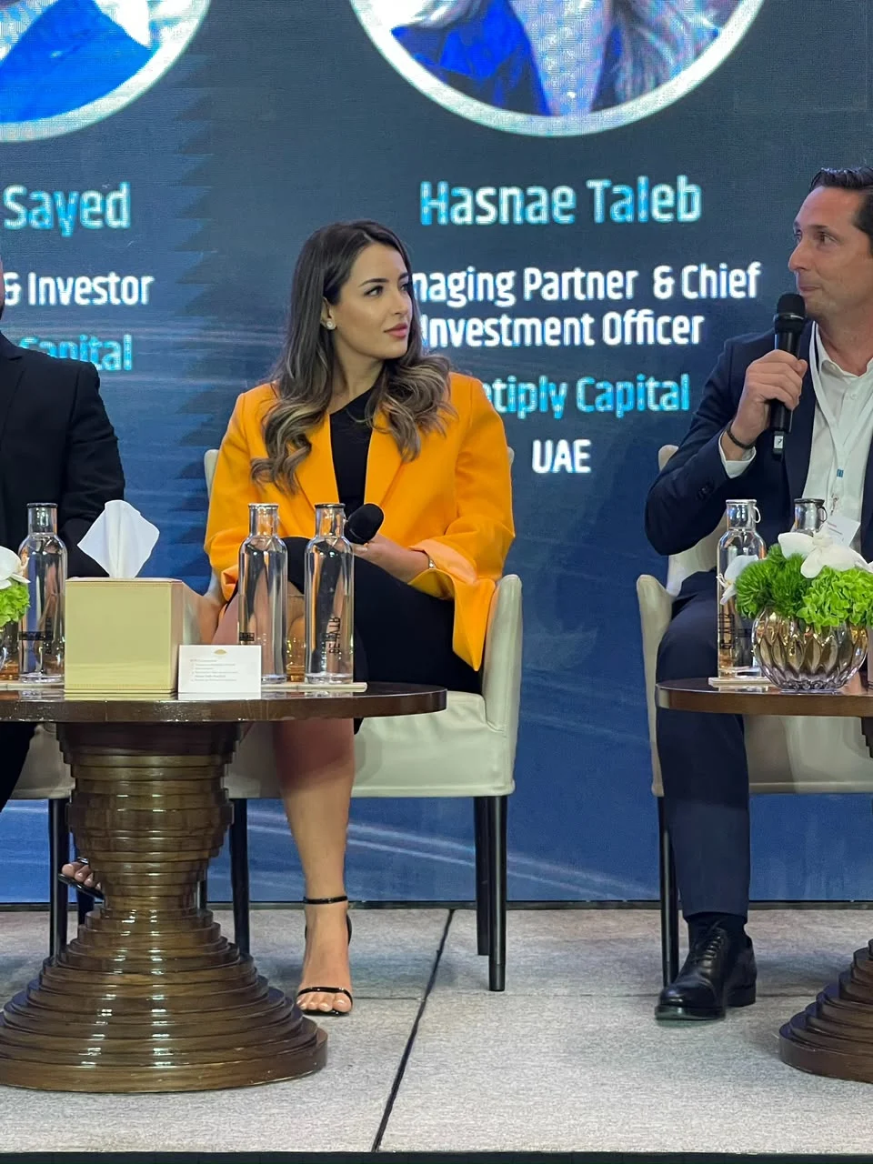 Hasnae Taleb on a panel in Dubai