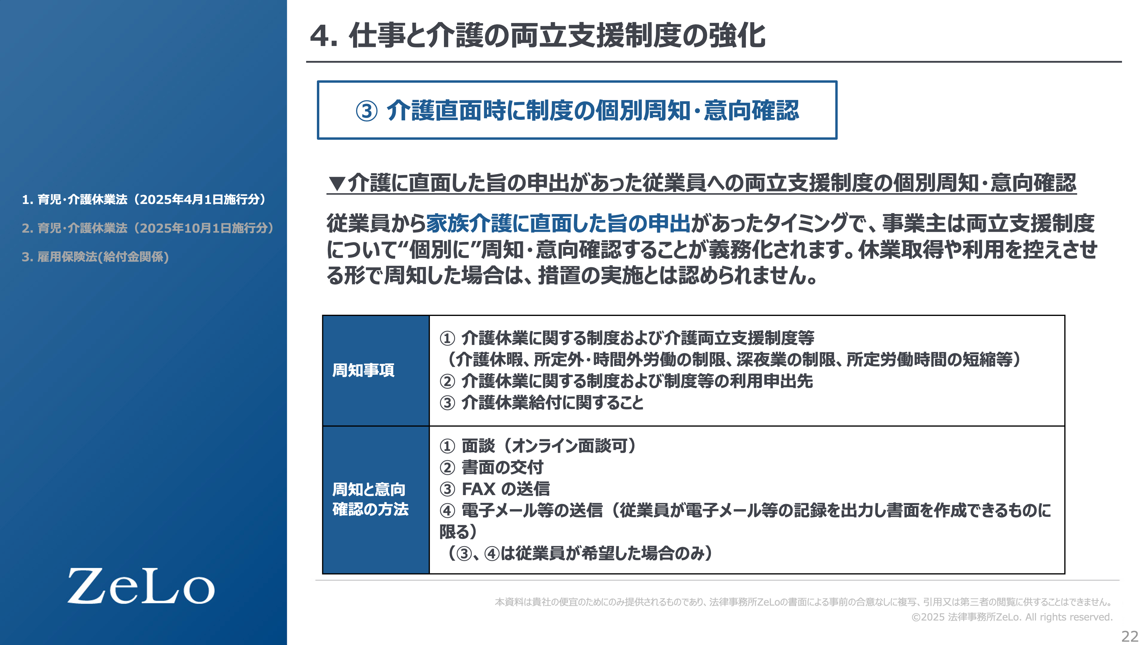介護直面時の制度の個別周知・意向確認