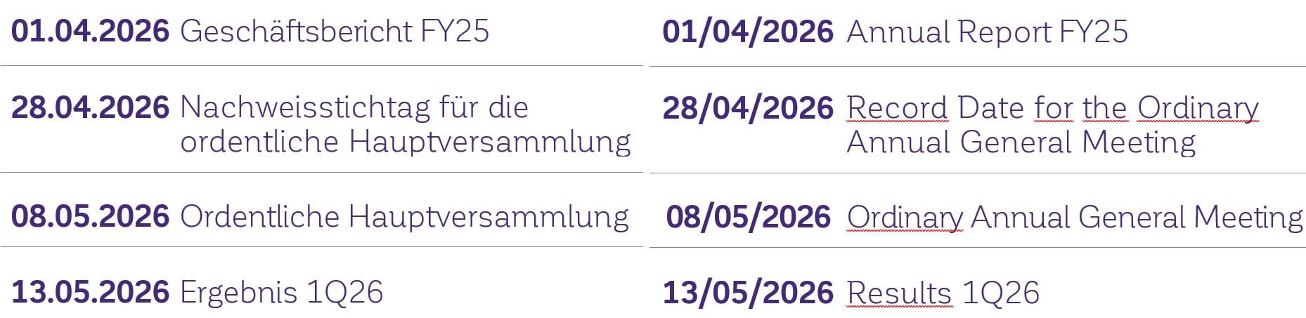Uebersicht Finanzkalender 25/26-Termine
