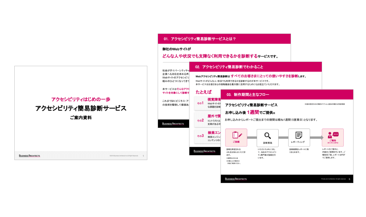 「ウェブアクセシビリティ簡易診断サービス」ご案内資料