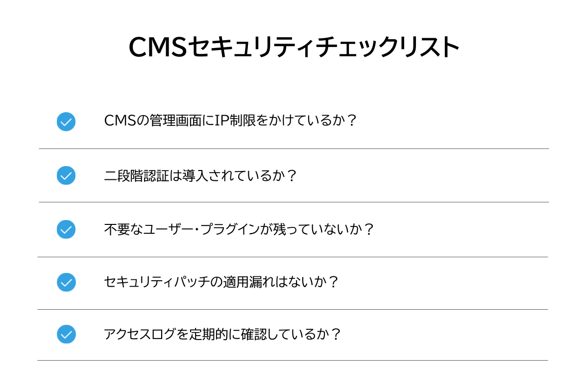 CMSセキュリティチェックリスト