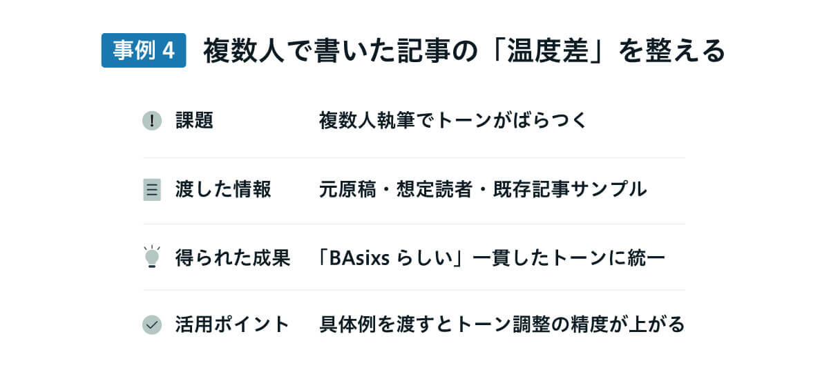 複数人で書いた記事の温度差を整える