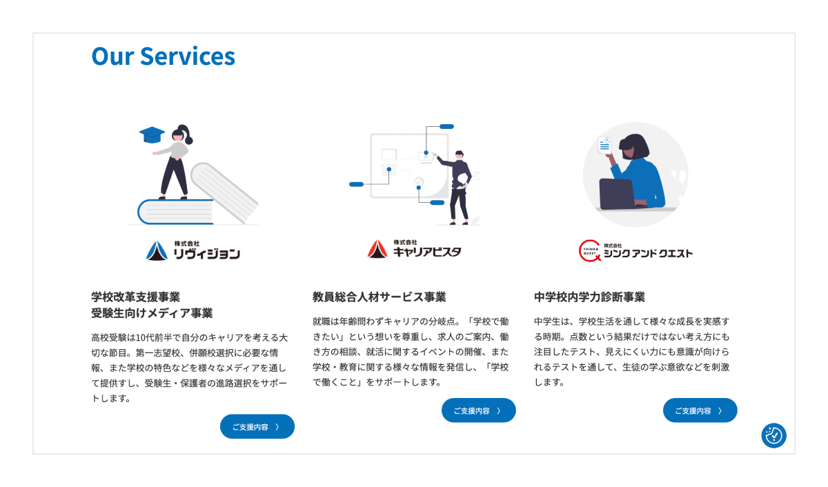 リヴィジョングループの強みとなる3社