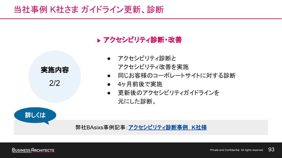 K社さま アクセシビリティ診断・改善の実施内容