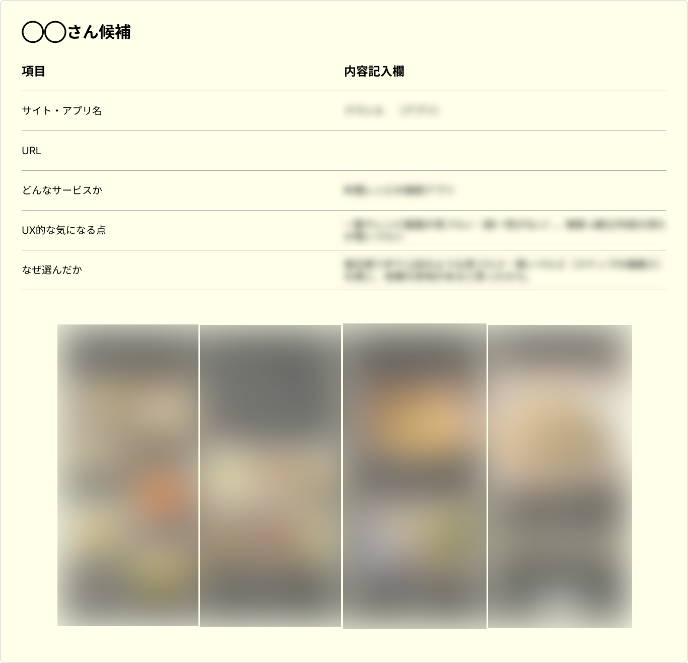 メンバーが持ち寄ったサイト・アプリの候補例