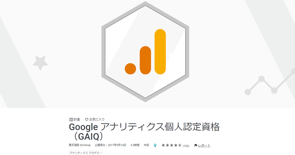 Googleアナリティクス個人認定資格（GAIQ)