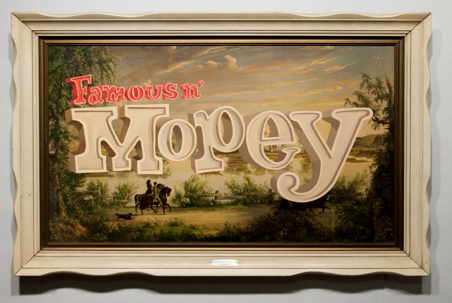 Artist Wayne White and his piece Famous N Mopey featured in the 2016 exhibition Turn the Page: The First Ten Year of Hi-Fructose at the Virginia Museum of Contemporary Art. 