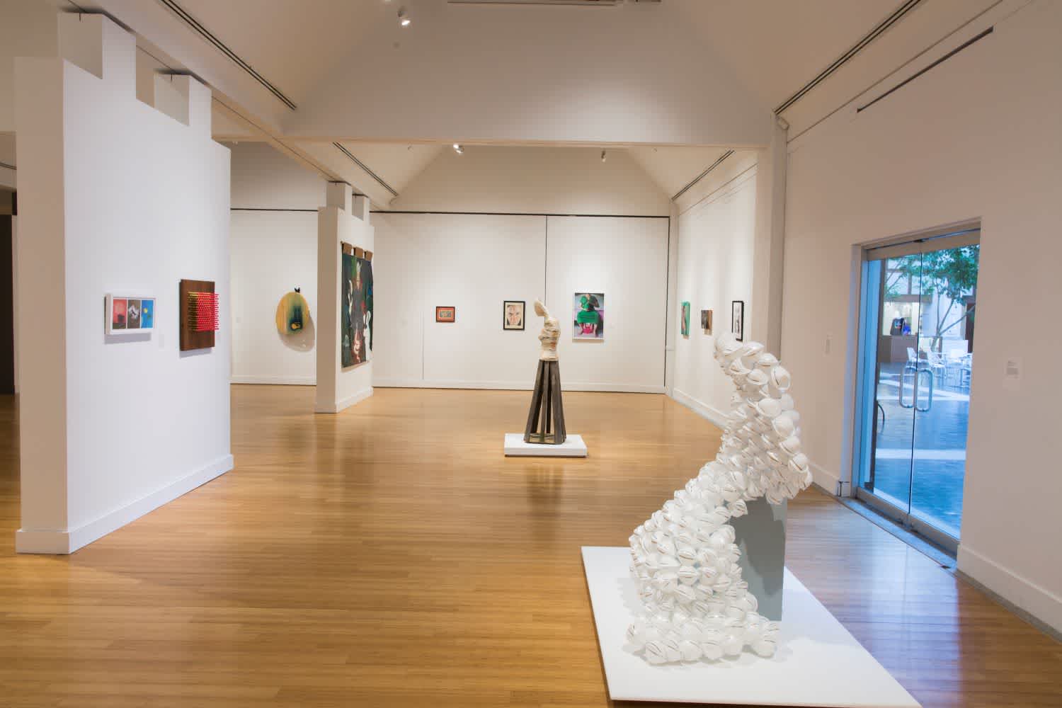 Installation image of the 2019 contemporary art exhibition New Waves 2019 at the Virginia Museum of Contemporary Art.
