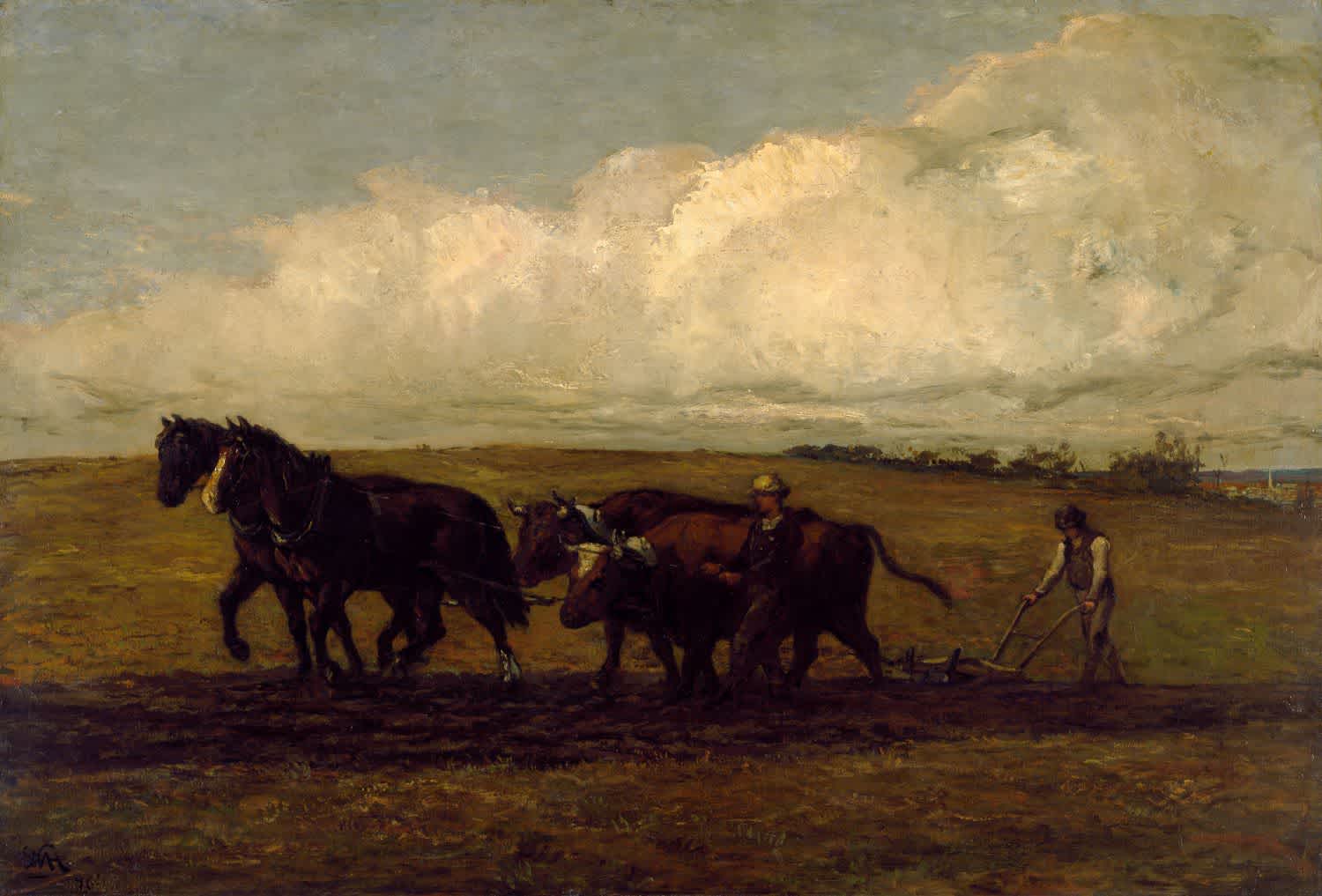 William Morris Hunt, American (1827-1879) Plowing, 1876 Oil on canvas Gift of Walter P. Chrysler, Jr.      71.661
