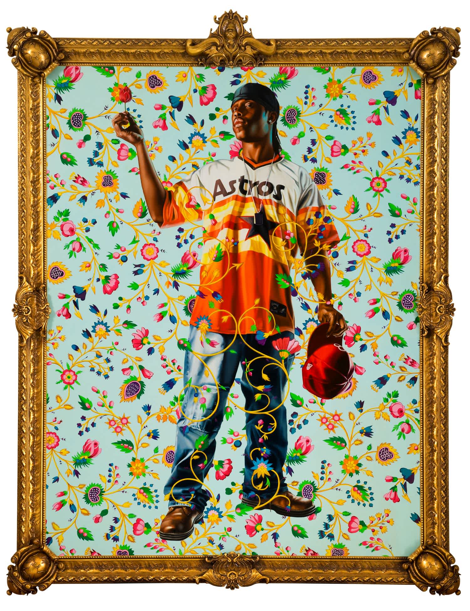 Kehinde Wiley, Philip the Fair. Featured in the 2016 exhibition Turn the Page: The First Ten Years of Hi-Fructose at the Virginia Museum of Contemporary Art (Virginia MOCA).
