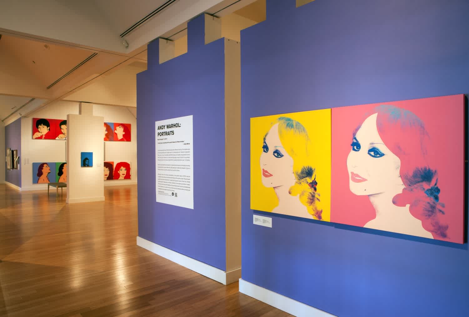 Installation image of the art exhibition Andy Warhol: Portraits at the Virginia Museum of Contemporary Art