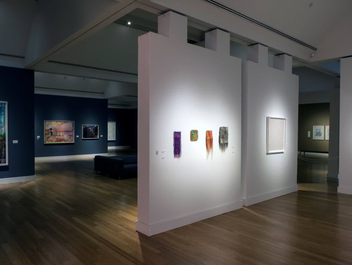Installation image of the exhibition Gabriel Dawe: Plexus No 28 at the Virginia Museum of Contemporary Art (Virginia MOCA).
