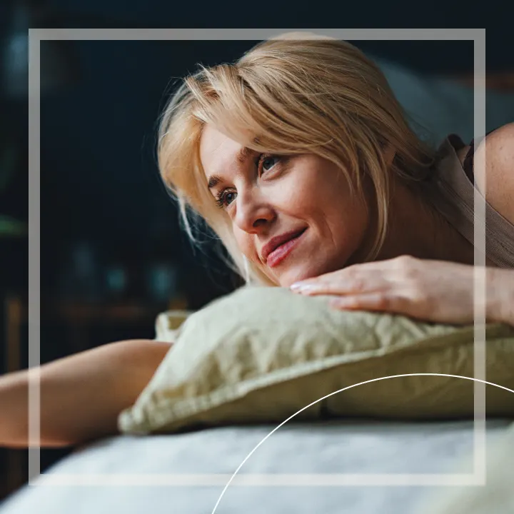 Woman laying on pillow