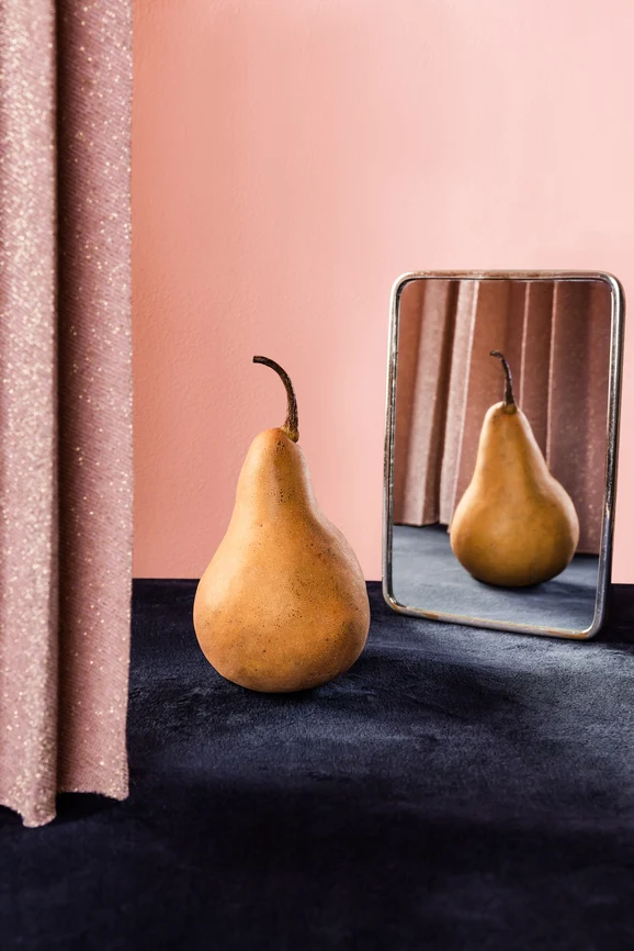Pear in front of a full length mirror. AW203