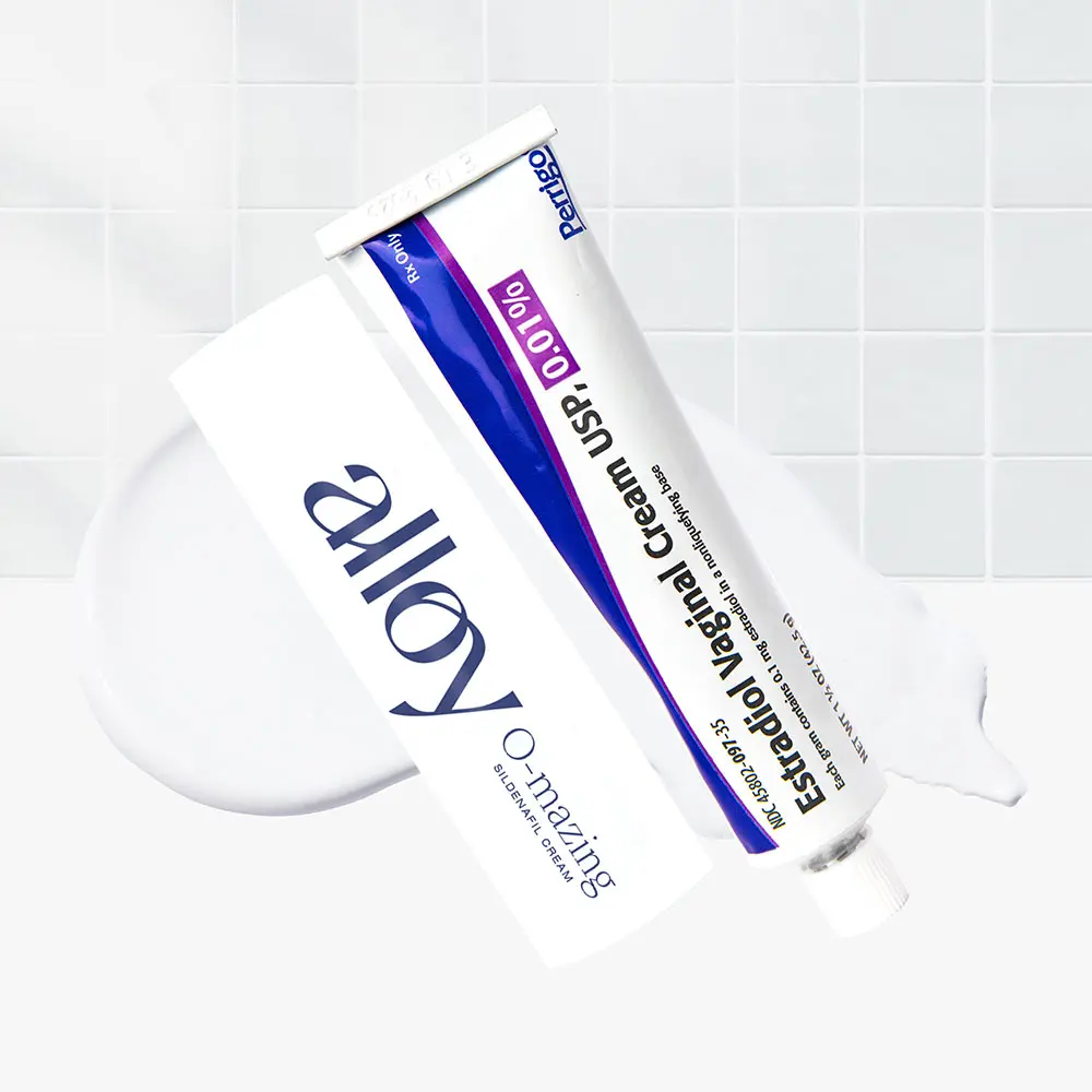 Alloy Sexual Health product bundle - vaginal estradiol cream and O-Mazing cream