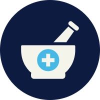 A mortar and pestle logo showing Pepcid® to be the #1 Pharmacist Recommended OTC Acid Reducer brand.