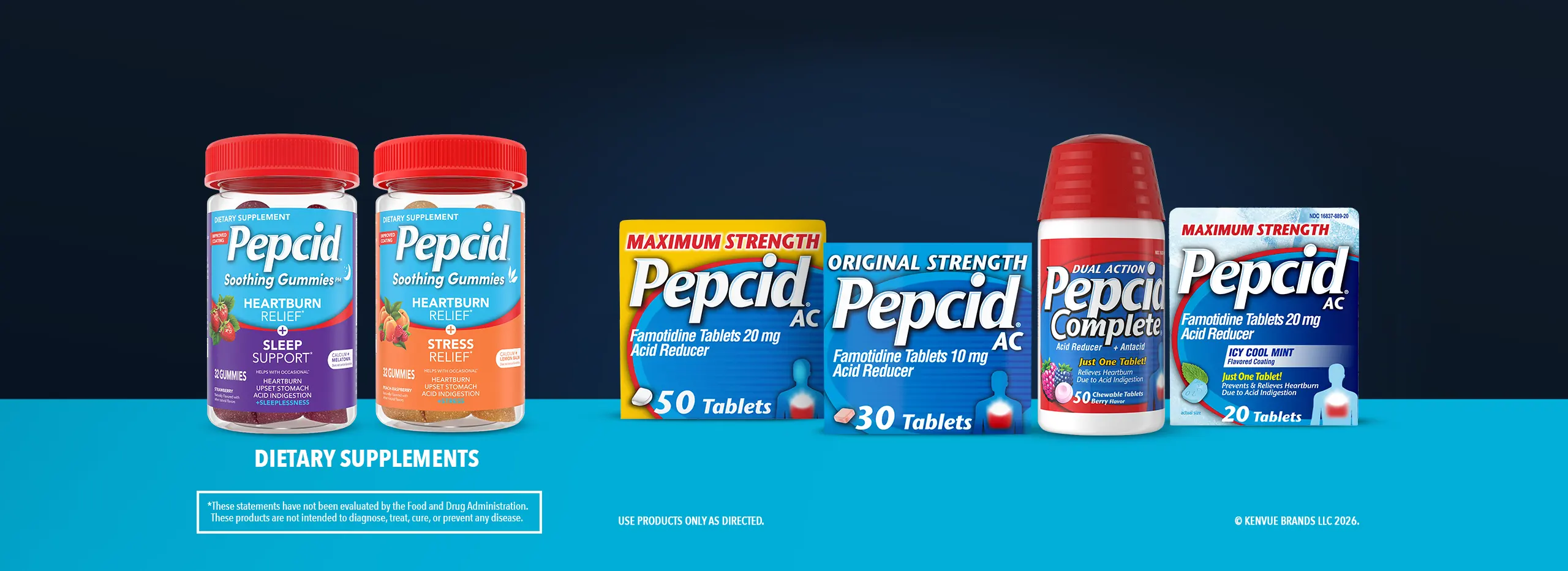 Heartburn Relief Products with Active Ingredient Famotidine