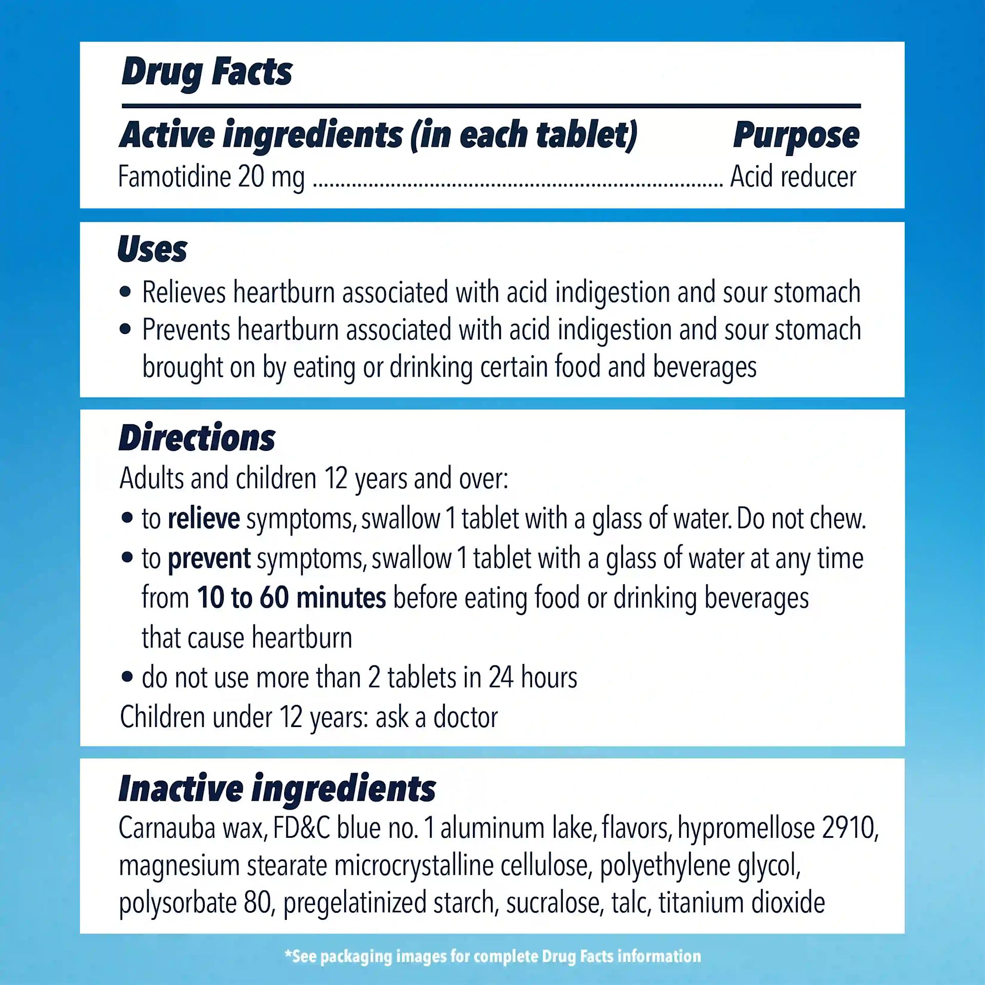 PEPCID AC® Maximum Strength Icy Cool Mint Drug Facts