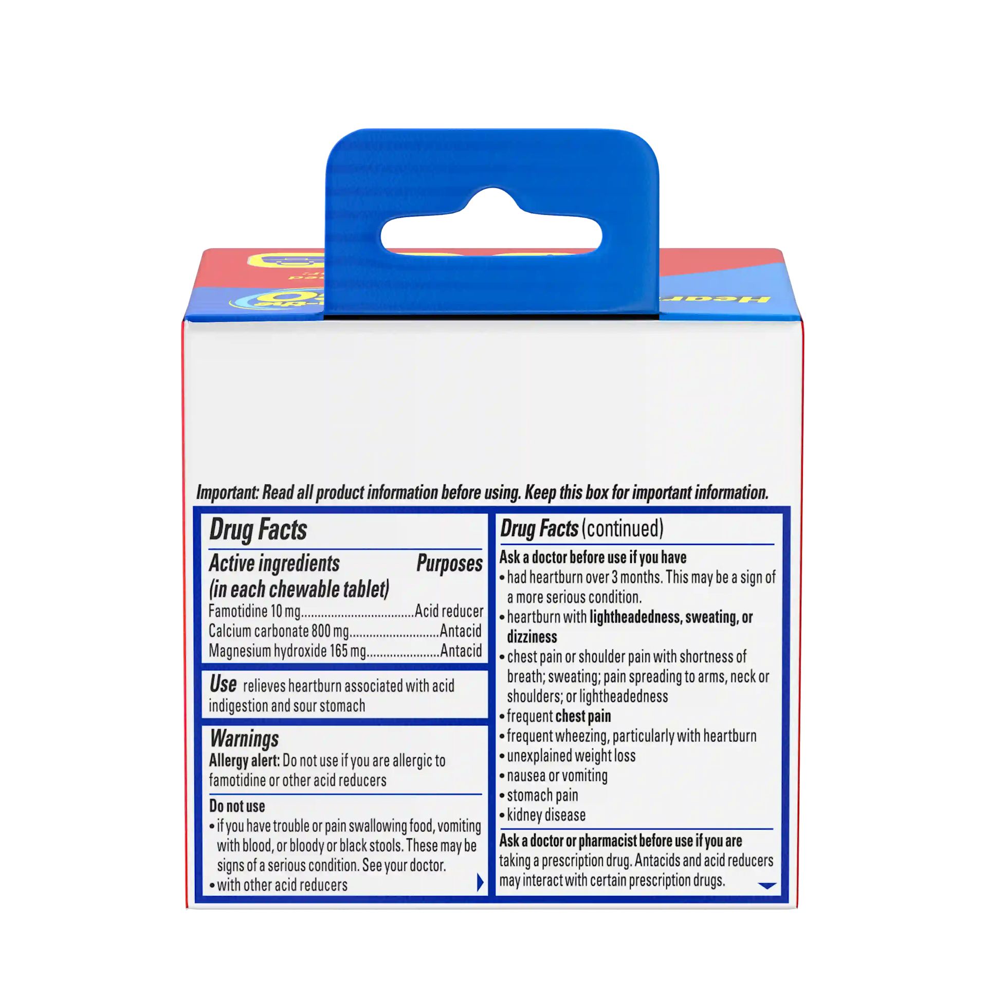 One PEPCID COMPLETE® ON-THE-GO back package